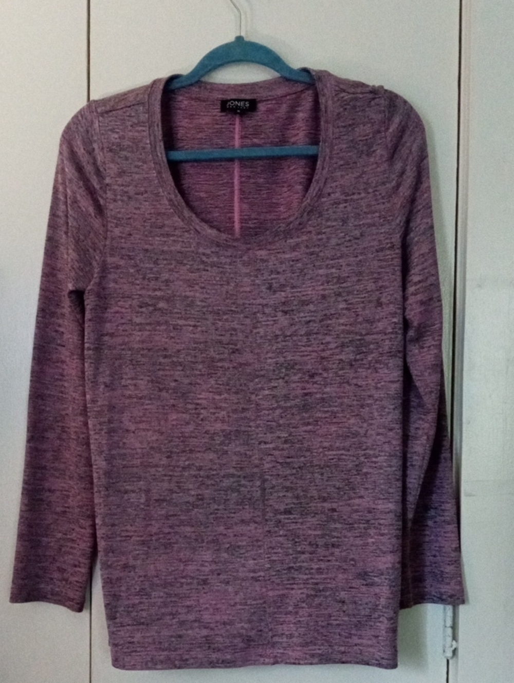 Jones New York Set of Four Heathered Scoop Neck Long Sleeve Tops Medium